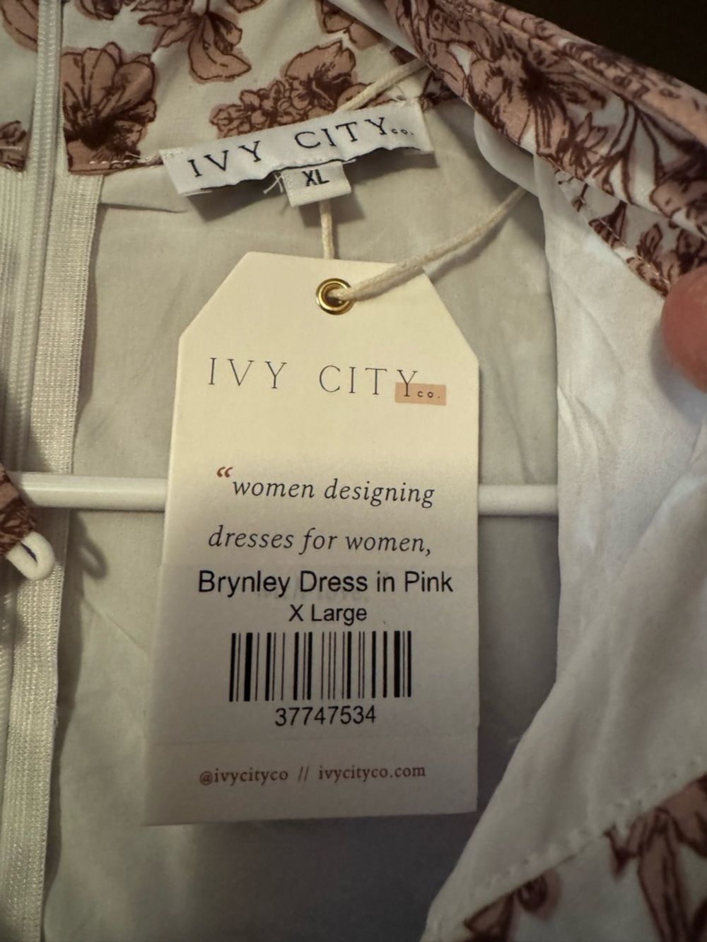 IVY CITY Floral Button Down Long Sleeve Mini Dress - Mauve & Cream - Picture 2 of 4